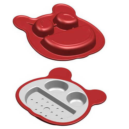 双色熊猫头餐盘